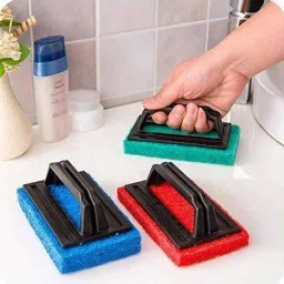 Multipurpose Scrubber Brush With Handle, Tile Cleaning Brush Scrub Pad Scrub Pad-image-19