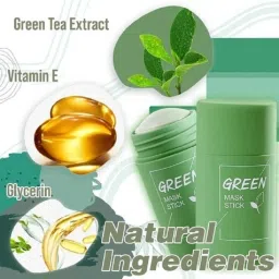 Green Tea Mask Stick for Face, Blackhead Remover with Green Tea All Skin Types Face Shaping Mask-1