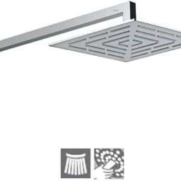 Maze Overhead Shower 240X240Mm Square - Metal, Silver, Brushed Fixed Mount-image-51