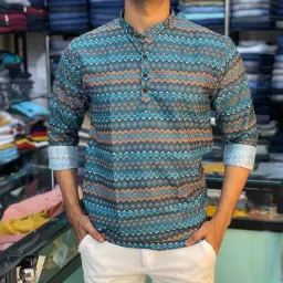 Men Printed Viscose Rayon Straight Kurta-picture-2