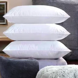 LUXURY Polyester Fibre Solid Sleeping Pillow Pack of 3-10