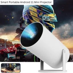 SACRO Smart Projector for Home 4K Support Rotabable Design withApp Netflix,YouTubeX221 (4500 lm / 1 Speaker / Wireless / Remote Controller) Portable Projector-0
