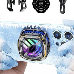 Cubonic Magnetic Phone Cooler Fan, RGB Portable Radiator Temperature DisplayGaming Accessory Kit-28
