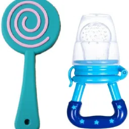 Silicone Lolipop Shape Teether & Fruit and Food Nibbler for Babies Teether and Feeder-image-20