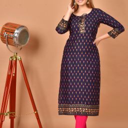 Women Printed Viscose Rayon Straight Kurta-image-86