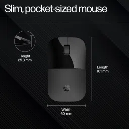 HP Z3700 Dual /Slim form with USB receiver & Bluetooth,16 month batt./ life,1600DPI Wireless Optical Mousewith Bluetooth image 2