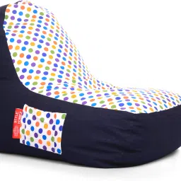 XXL Urban Design Denim Canvas Polka Dots Printed Bean Bag Chair With Bean Filling-picture-22