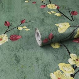 Floral & Botanical Green Wallpaper-image-8