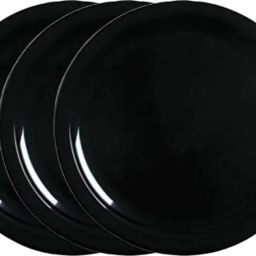 Plastic Full Unbreakable Plates (Size 27'cm) For Home and Restaurant (Black) Dinner Plate-image-2
