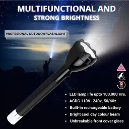 dazzel flex Rechargeable Long Range Led 2 in 1 Long Distance Torch Up to 1 Km high power Torch image 3