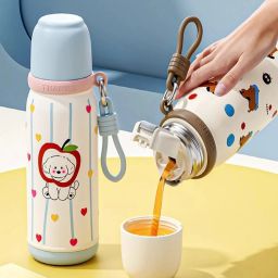 Stainless Steel Kawaii Theme Water Bottle with Double wall Insulations 550 ml Bottle-image-9