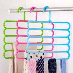5 Layer Colorful Pants Scarf Hangers Holders Trousers Clothes Towels Hanger (3) Closet Organizer-9