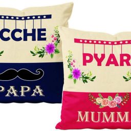 Home Décor Couples Cushion Cover with Filler (12x12inch) Set of 2 Microfibre Quotes Cushion Pack of 2-image-64
