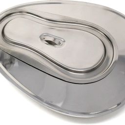 Unisex Jointed Stainless Steel Bed Pan with Lid Urine Pot-10