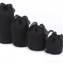 Cam cart Pack Of 4 Thick Protective Neoprene Lens Case Pouch Set for DSLR Camera Lens Includes Small, Medium, Large & Extra Large Pouches Neoprene Splashproof Lens Case Pouch Camera Bag image 3