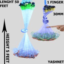 1 FINGER GILLNET 25MM HOLE SIZE 50TO60 FEET LENGTH Fishing Net-image-86