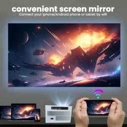 Omex 4K Decoding Android Wifi6 BT 5.1 Short Throw 6D Keystone Dolby Dual Wi-Fi (3800 lm / 2 Speaker / Wireless / Remote Controller) Portable Projector image 5