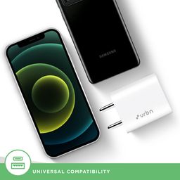 urbn 20W Type A & Type C 2-Port Fast Charger (Adapter Only, 4 Level of Protection, White) image 3