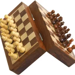 Magnetic Wooden Chess Board (10x10 inches, Brown) 26 cm Chess Board-picture-15