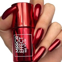 Magic Mirror Effect Chrome Nail Art Polish Metallic Red Red-image-6