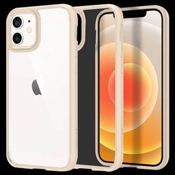 spigen Ultra Hybrid TPU & Polycarbonate Back Cover for Apple iPhone 12, 12 Pro (Supports Wireless Charging, Sand Beige)-image-16