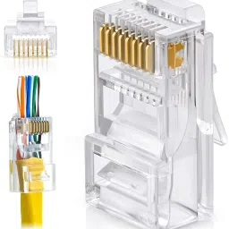 BALRAMA 100 Pcs RJ45 Cat6 Pass Through Connectors LAN Connector Passthrough RJ45 Network Network Interface Card-12