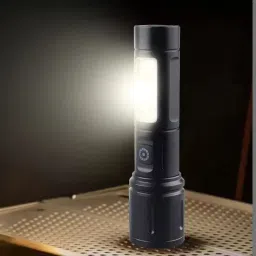 mz 603 (RECHAREABLE LED TORCH) Zoomable 6 Modes XPE+COB Light Torch image 2