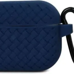 YSTIFYRA Silicone Latch Headphone Case For Blue Woven Pattern Only for AirPods 4th Gen Case (2024) (USB-C)-image-10