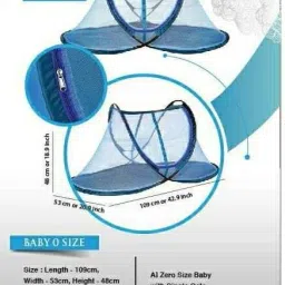 a one Polyester Kids Washable For 0 To 3 Year Baby Size109cm x 53cm x 50cm Popup Mosquito Net image 3