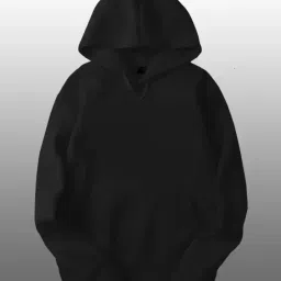 Men Solid Hooded Neck Black Sweater-image-40