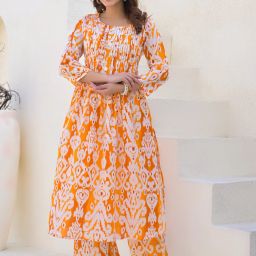 Women Pure Cotton Kurta Palazzo Set-image-100