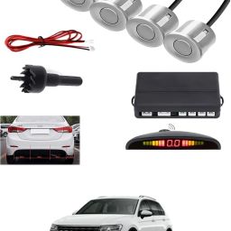 4Silver Parking Sensor With LED Display Increased Safety For Car-272 Universal 4 Silver Reverse Parking Sensor With LED Display For Cars-272 Parking Sensor-image-96