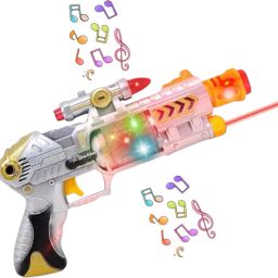 Kids Laser Sound Gun, Flashing Top Lights With Sound, Battery Operated-image-12