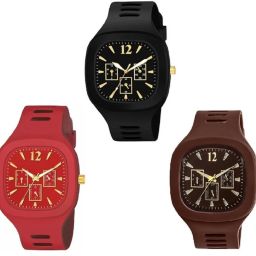 Skz-046 Analog Watch - For Men Square Dial Silicone Strap Gift Watch For Boys-image-79