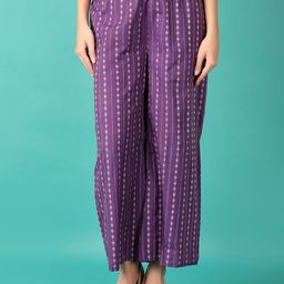 v-mart Women Regular Fit Purple Cotton Blend Trousers-picture-35
