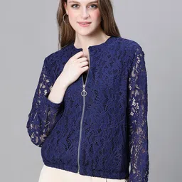 Oxolloxo Floral Self Design Lightweight Tailored Jacket-28