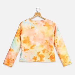 NEOFAA Tie And Dye Collarless Reversible Open Front Jacket image 5