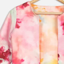 NEOFAA Tie And Dye Collarless Reversible Open Front Jacket image 3