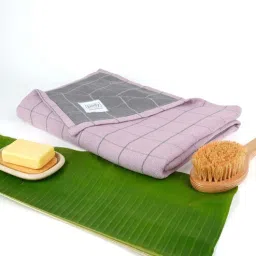 Purple Banana Double Cloth Checkered 300 GSM Bath Towel by DOCTOR TOWELS-picture-3
