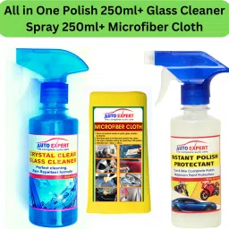 Instant Polish 250ml+Crystal Clear Glass Cleaner 250ml+Microfiber Cloth Combo-image-28