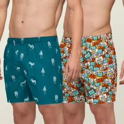 Pack of 2 Remix IntelliEaze Super Combed Cotton Printed Printed Men Boxer-picture-30