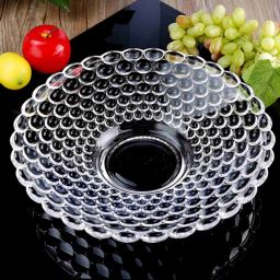 Glass Fruit Bowl Plate for Dining Table Decoration Dry Fruits (pack of 1) Tray-13