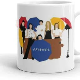 Enterprises Sketch Printed Friends Tv Show Special Ceramic Coffee 325 ml pack of one White Ceramic Coffee Mug-image-35