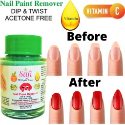 No parabens. No sulphates. Dip & Twist Instant Nail Paint Remover with GREEN APPLE: - Acetone Free, Enriched with Vitamin C or Vitamin E.-14