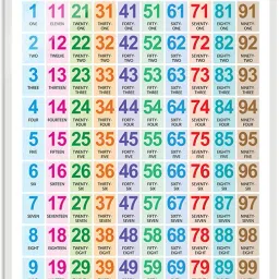 Numbers 1-100 Early Learning Educational Chart for Kids | 20"X30" inch |Non-Tearable and Waterproof | Double Sided Laminated | Perfect for Homeschooling, Kindergarten and Nursery Students Paper Print-14