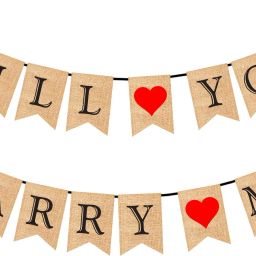 WILL YOU MARRY ME Banner for Wedding Marriage Proposal Engagement Party Supplies Banner-image-64