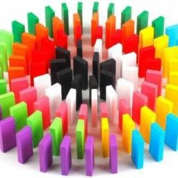 100 pcs 12 Color Wooden Dominos Blocks Set-22