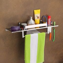 4-in-1 Wall Mounted Space-Saving Multipurpose Bathroom/Basin Shelf Stainless Steel Wall Shelf-image-18