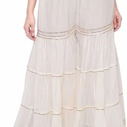 tnq Women Flared White Viscose Rayon Trousers-picture-18