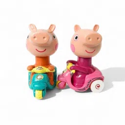 Wind-Up Peppa Pig Push & Go Scooter Toy – Adorable Pull-Back Fun-15
